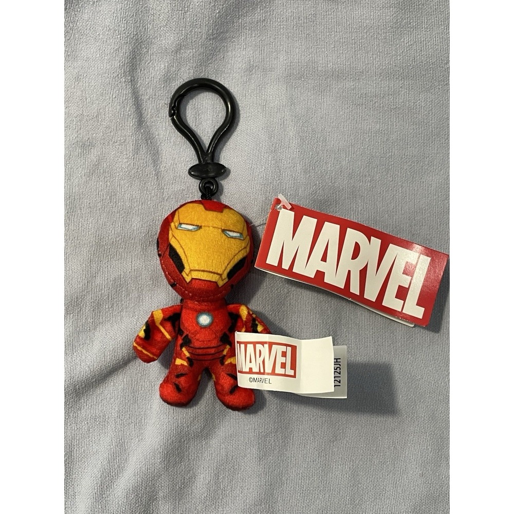 NEW Marvel Avengers 3.5" Mini Plush Keychain Bag Clip - Iron Man